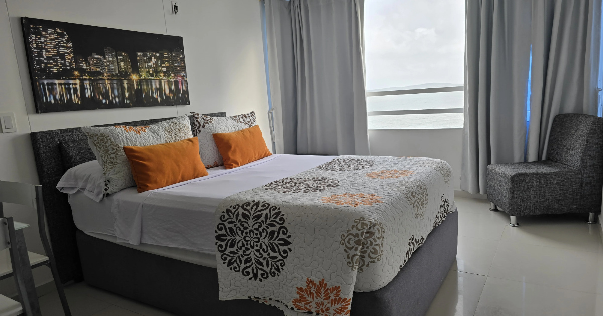 Apartaestudio con Vista al Mar en El Laguito, Cartagena | Arriendo por Día